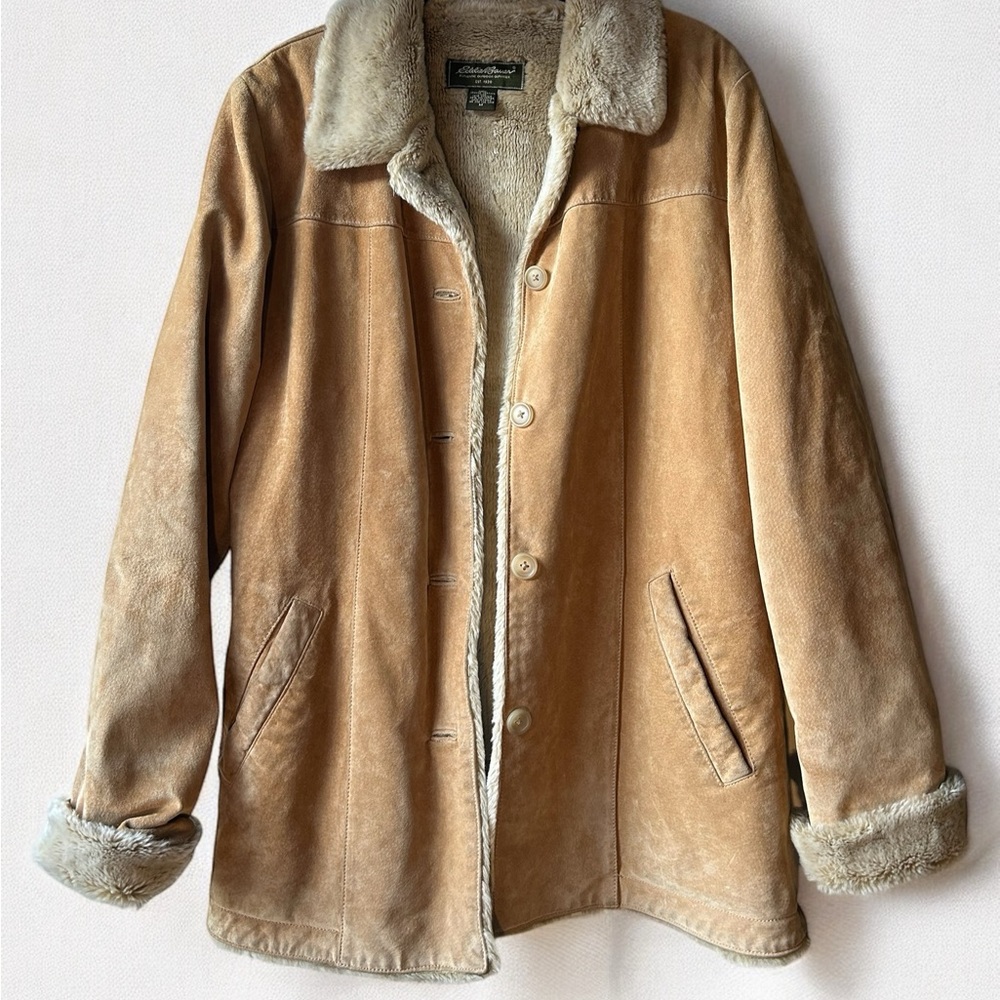 Vintage Tan Faux Fur Lined Coat